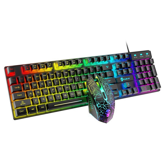 Set de Teclado y Ratón Gaming Kuiying T6RGB – Retroiluminación RGB y Alfombrilla Incluida