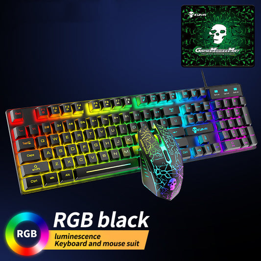 Set de Teclado y Ratón Gaming Kuiying T6RGB – Retroiluminación RGB y Alfombrilla Incluida