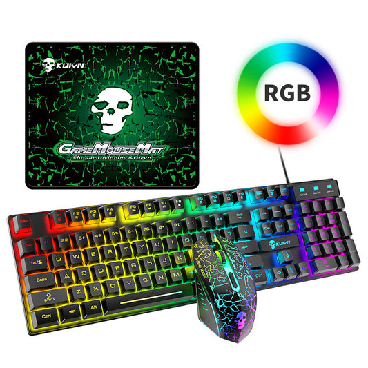 Set de Teclado y Ratón Gaming Kuiying T6RGB – Retroiluminación RGB y Alfombrilla Incluida