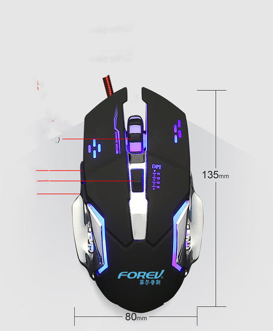Ratón Gaming Mecánico con Cable USB – FV-502 con Iluminación RGB 🎮🔥