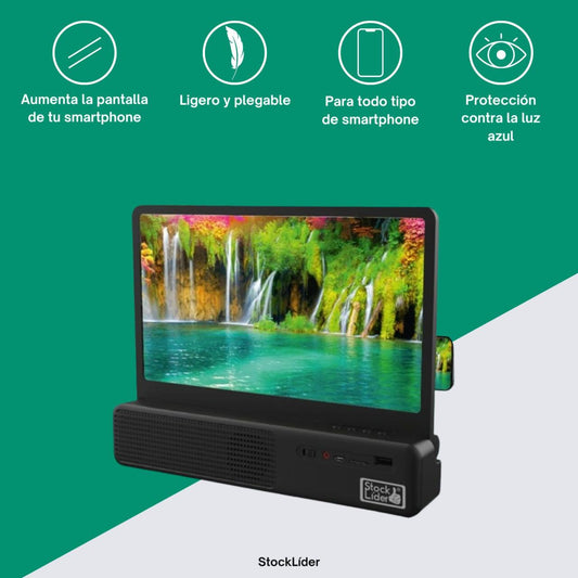 Amplificador de Pantalla Bluetooth para Móvil – Aumento 3D y Sonido Mejorado 🚀
